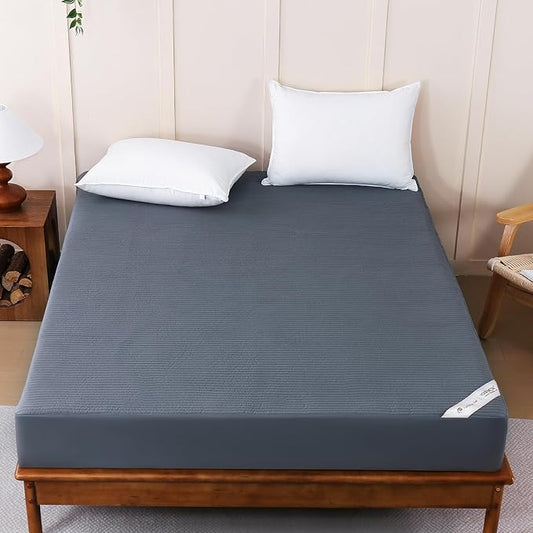 YOUR MOON Natural Wool Mattress Pad Twin – 200GSM Organic Australian Wool Mattress Topper, Quilted Fitted Mattress Bed Cover with 16" Deep Pocket, Hypoallergenic Cotton Cover (Gray)