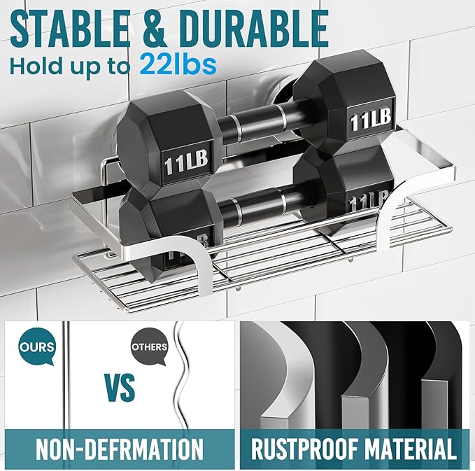 TAILI Shower Caddy Suction Cup 2 Pack, Heavy Duty Bathroom Basket, Bath Shelves for Inside,Stainless Steel Shower Holder for Bathroom Storage & Home Decor,Silver - Image 4