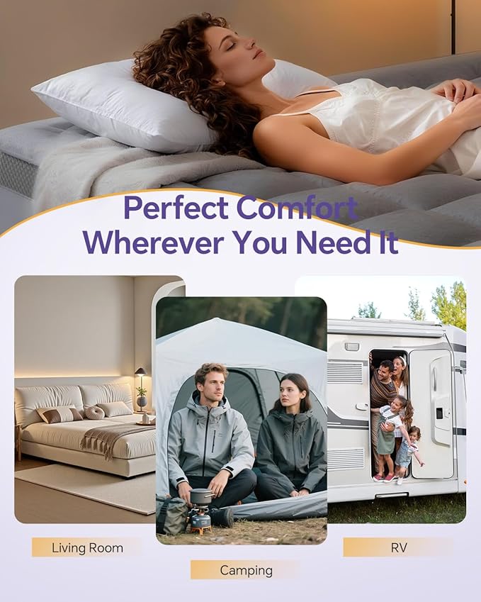 Dual Layer 4 Inch Memory Foam Mattress Topper King - 2 Inch Gel Memory Foam and 2 Inch Pillow Top Mattress Pad, 7-Zone Egg Crate King Size Mattress Topper (Gray)