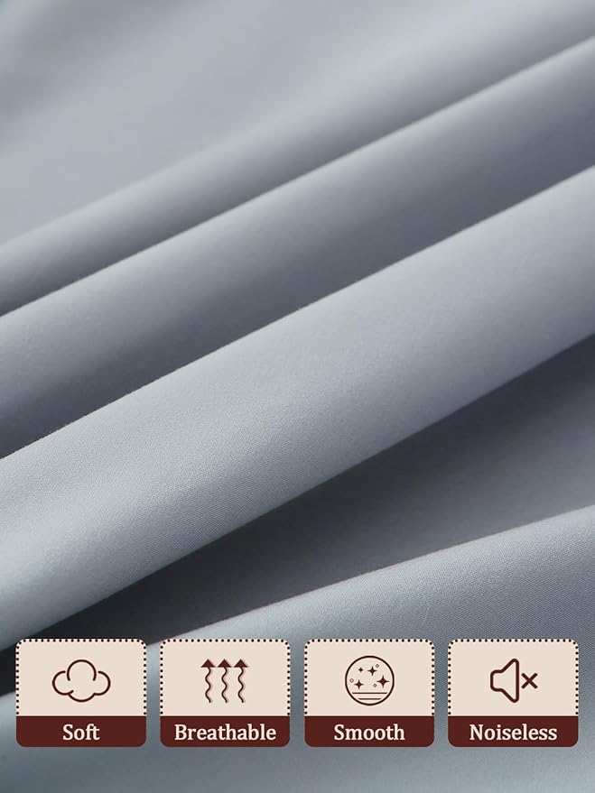 Twin Fitted Sheet for Air Mattress, with 18-24 Inch Extra Deep Pocket, Soft Breathable Air Bed Mattress Sheet Cover for Inflatable Bed, Grey