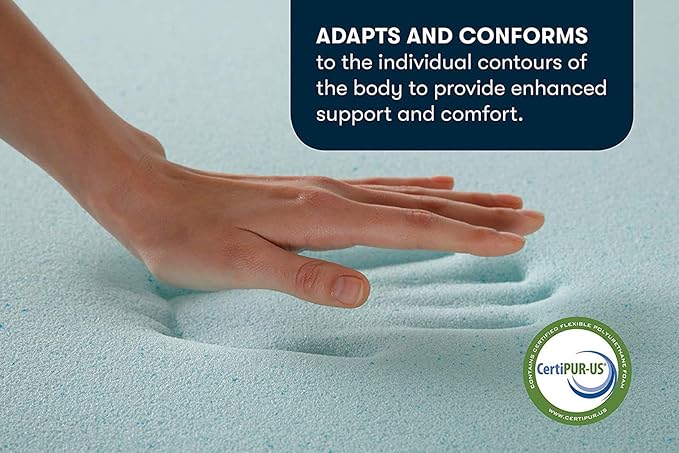 Serta ThermaGel Cooling, Pressure-Relieving Memory Foam Mattress Topper, 3 Inch, California King