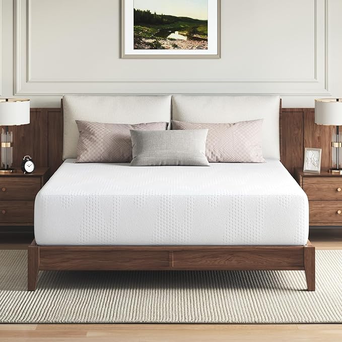 Novilla King Size Mattress in a Box, 14 Inch King Mattress, Gel Memory Foam Mattresses for Cooling Night Sleep & Pressure Relief, CertiPUR-US Certified, White