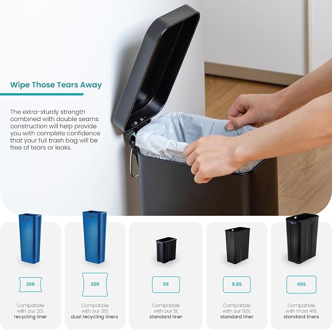 Home Zone Living 1.3 Gallon Trash Bags with Fresh Scent, Heavy Duty Custom Fit Design for 5 Liter Wastebasket Liners, Code 5S, 120-Count - Image 3