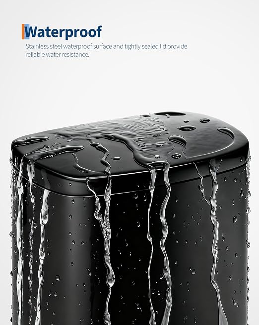 Garvee 13 gal / 50 L Metal Kitchen Trash Can with Lid, Large Rustproof Garbage Can for Kitchen, Step-on Trash Bin with Inner Bucket, Rear Handle, Soft Close Lid, Black - Image 4