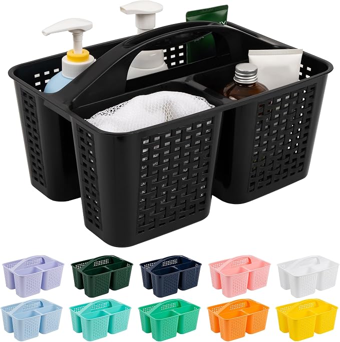 Tiawudi Portable Shower Caddy, Caddy Organizer with Handle, Plastic Shower Basket Hold Soap, Shampoo, Hair Supplies and Beauty Products, Cleaning Supplies Organizer for Home, Dorm, Shelf and Cabinet by Tiawudi