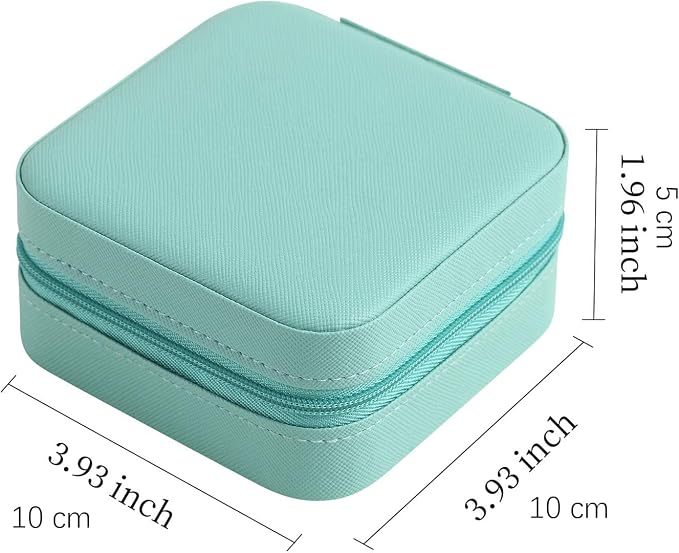 Mini Jewelry Travel Case,Small Travel Jewelry Organizer,Travel Portable Jewelry Case for Ring, Pendant, Earring, Necklace, Bracelet Organizer Storage Holder Boxes (Blue) - Image 8
