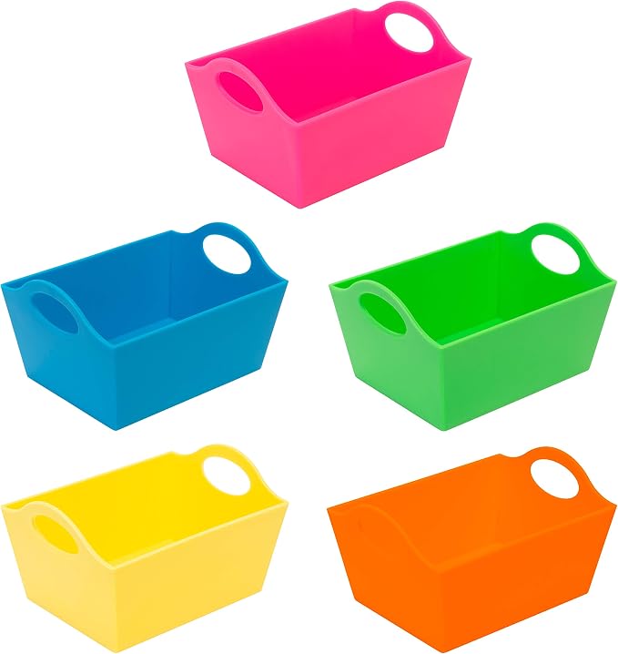 Simplify Neon, 5 Pack, Mini Storage Containers, Bins, Drawer, Office Organization, Good for Toys, Hair Accessories, Bobby Pins, Q-Tips, Small Items by Simplify