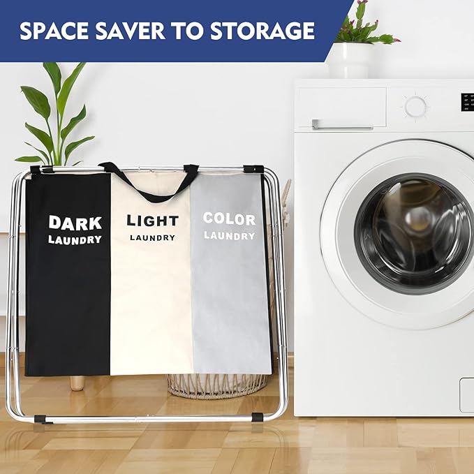 180L Large Laundry Basket, Freestanding Laundry Hamper, Collapsible Tall Clothes Hamper with Handles for Dirty Clothes in the Dorm & Family Closet Storage Container and Organizer (1-Pack) - Image 4