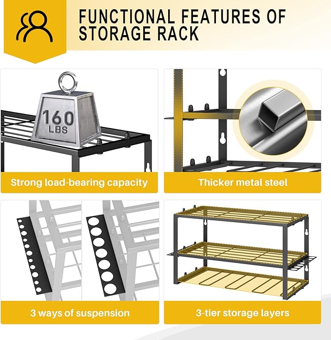 Spacecare Power Tool Organizer- Power Drill Tool Holder- Heavy Duty Tool Shelf & 1 Pack 3 Layers Tool Rack Cordless Drill Holder- Floating Tool Shelf Wall Mounted Tool Storage Rack for 4 Drill Holders - Image 3