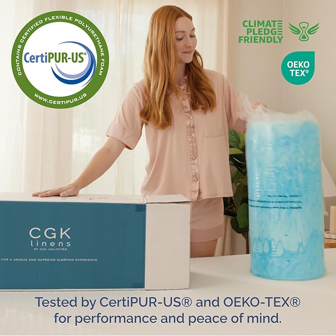 Super Soft Memory Foam Mattress Topper Cal King Size - 2 Inch Breathable Gel Infused Memory Foam - Plush Feel Ventilated Mattress Pad - Pressure & Pain Relief Bed Topper - CertiPUR-US & Oeko-Tex
