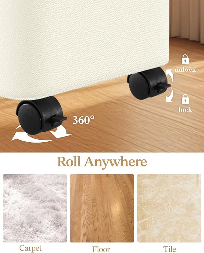 Laundry Hamper with Wheels, 110L Large Clothes Hamper with Removable Inner Bag, Collapsible Dirty Clothes Basket for Dorm, Rolling Dirty Clothes Basket for, Bedroom, Bathroom, Laundry Room - Image 4