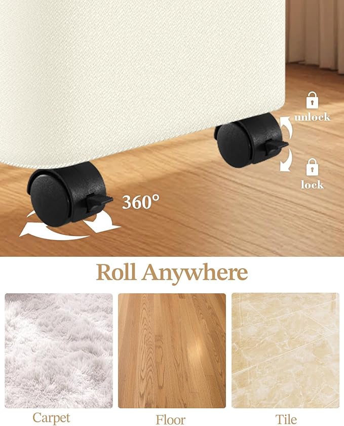 Laundry Hamper with Wheels, 75L Large Clothes Hamper with Removable Inner Bag, Collapsible Dirty Clothes Basket for Dorm, Rolling Dirty Clothes Basket for, Bedroom, Bathroom, Laundry Room - Image 3