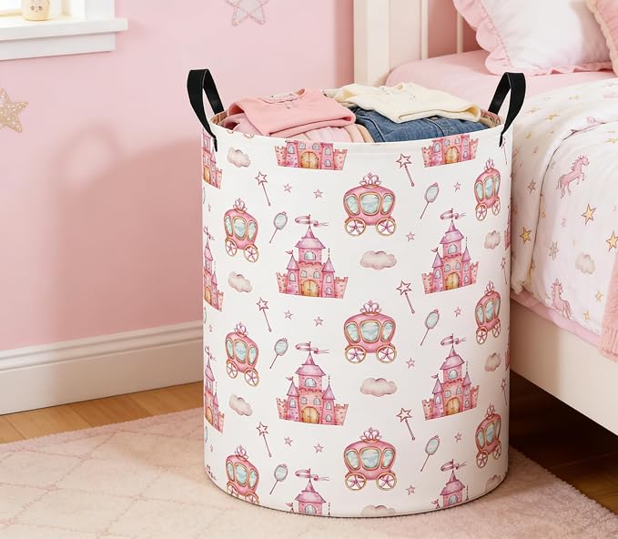 Baby Laundry Basket Baby Nursery Hamper Kids Laundry Basket Toy Storage Bin for Boys Room Decor Gift Baskets for Bedroom Bathroom(Castle) - Image 6