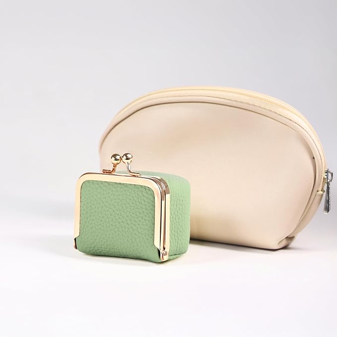 Zivyes Mini Jewelry Box Travel Small Coin Purse Organizer Case Genuine Leather Tiny Size (B-green) - Image 2