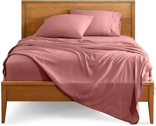 Bare Home Twin Sheet Set - 1800 Ultra-Soft Microfiber Twin Bed Sheets - Double Brushed - Deep Pockets - Easy Fit - 3 Piece Set - Bedding Sheets & Pillowcases (Twin, Dusty Rose)
