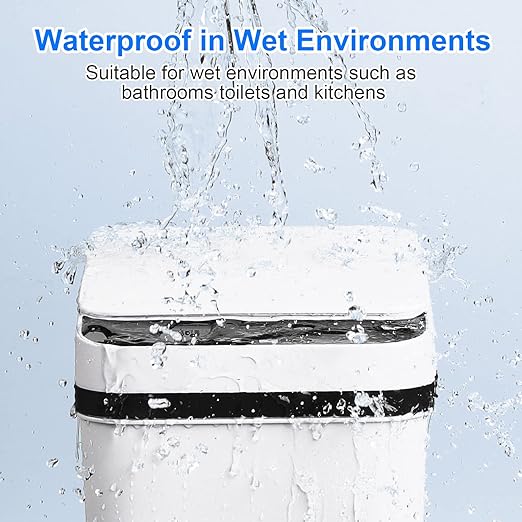 Anborry Bathroom Trash Cans with Lid Touchless Automatic Motion Sensor 4 Gallon Small Garbage Can, Smart Electric Plastic Narrow Garbage Bin for Living Room Bedroom Office Kitchen (White) - Image 2