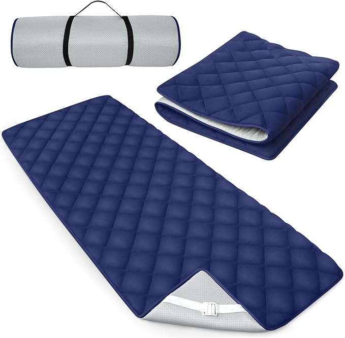 Quilted Foam Mattress Topper Pad, Non-Slip Super Soft Comfortable 75"x30", Cool Sleeping Pad for Camp Cot/RV Bunk/Narrow Twin Beds