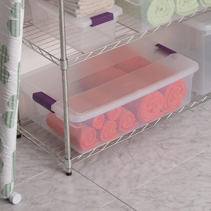 Sterilite 18-Pack 32 Quart ClearView Latch Box, Stackable Organizer Bins with Latching Lids - Clear Plastic Organization Containers for Closet, Bedroom, Shelving Units and Everyday Home Storage - Image 5