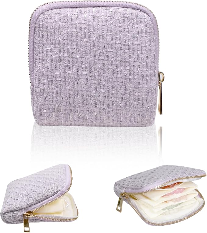 Stratalife Travel Jewelry Case - Small Jewelry Organizer for Bracelets Necklace Healing Crystal, Portable Earring Ring Organizer with Zipper Pouches for Traveling Gift for Women, Violet Purple by Stratalife