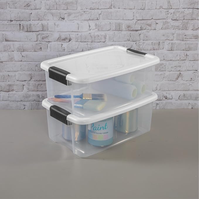 Sterilite 18-Pack Ultra Latching Box, Storage Bins with Lids, Clear Plastic, 18 Quart - Heavy-Duty Organizing Containers for Closet, Bathroom, and Office - Image 6
