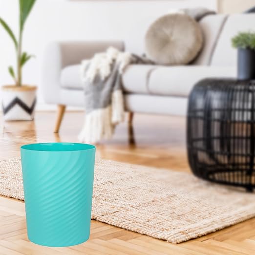 UUJOLY Plastic Small Trash Can Wastebasket, Garbage Container Basket for Bathrooms, Laundry Room, Kitchens, Offices, Kids Rooms, Dorms, (Light Blue, 1.8 Gallon) - Image 3