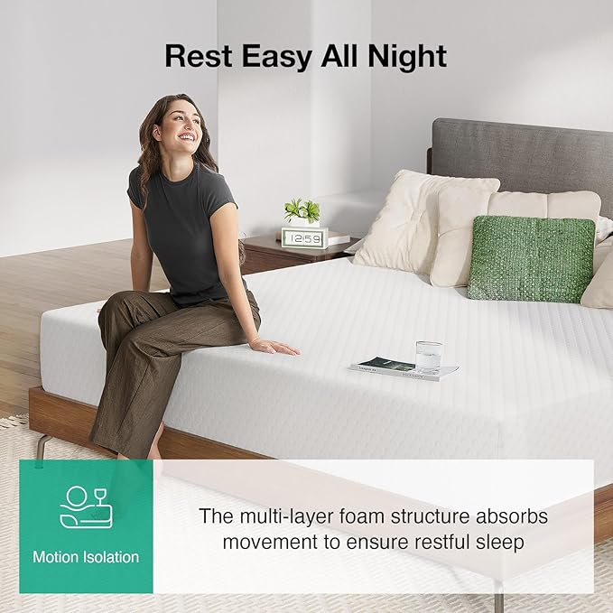 Novilla Queen Size Mattress, 10 Inch Memory Foam Mattress Queenfor Balanced Support & Pressure Relief, Cooling Comfort for Nightlong Refreshment, CertiPUR-US Certified Mattress in a Box, Medium Firm