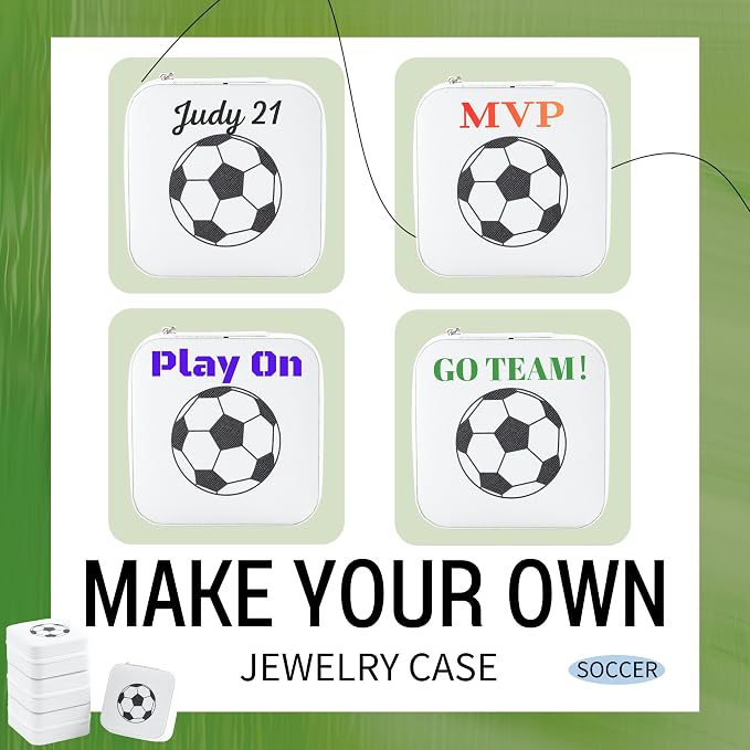6-Pack Soccer Portable Jewelry Box for Team Travel White Sport Jewelry Case Bulk Gifts for Soccer Team Athletes & Sports Enthusiasts Christmas Events & Milestones - Image 5