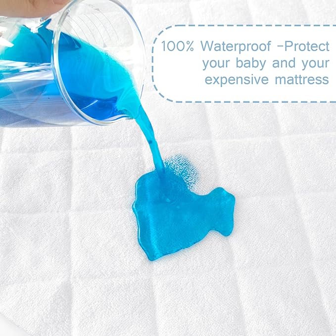 Waterproof Bassinet Mattress Protector Cover, Fits for BabyBond, BCOL, Koolababy/KoolerThings, Jimglo, INFANS and Semphis Bassinet, 2 Pack, Skin Friendly and Breathable Bassinet Mattress Pad