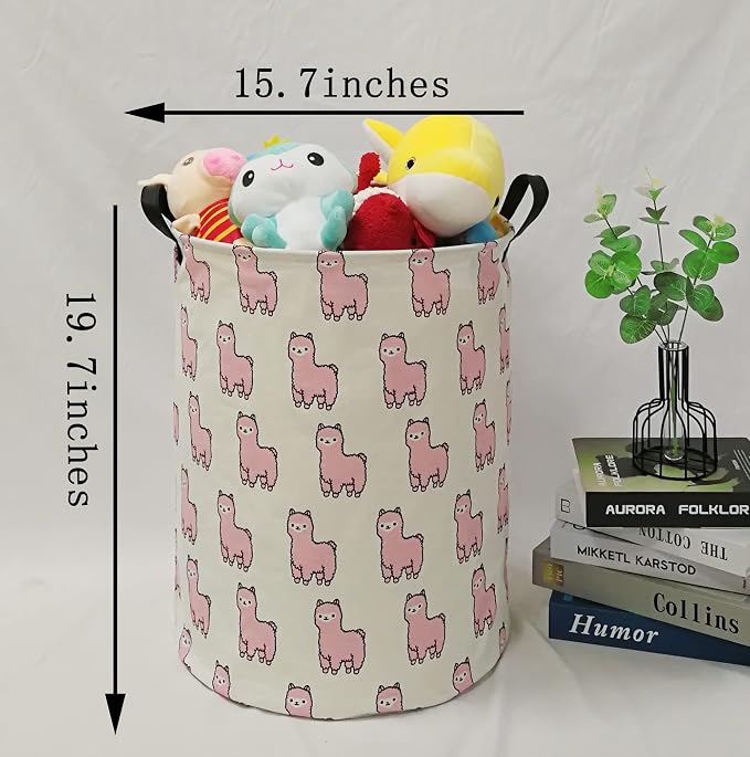 Baby Storage Basket Kids Hamper Nursery Bins Organizer Gift Toy Box Laundry Basket for Women Large Canvas Collapsible Chest for Home/Dorm/Office/Closet/Shelf/Room Decor - Image 2