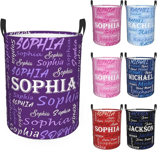 Custom Name Laundry Hamper, Personalized Laundry Basket with Name for Baby Boys Girls, Customized Collapsible Dirty Clothes Hamper Storage with Handles for Bedroom Bathroom Dorm Room Decor by Ownxhbc