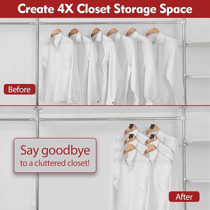 Latoxcaa Space Saving Standard Hanger Hooks 100Pcs, Upgrade Heavy Duty Space Saver Hangers Connector Hooks for Clothes, Premium Hanging Closet Organizer for Dorm, Ganchos para Colgar Ropa, Black - Image 2