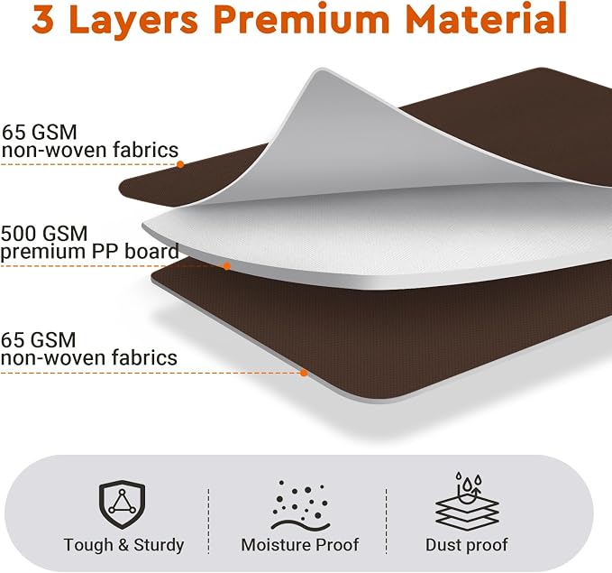 StorageTastic 6 Pack Bed Sheet Closet Organizers and Storage,Sturdy Foldable Storage Containers with Window and Label,Storage and Organization for Bedding Sheets,Duvet Covers,Blankets (Brown) - Image 3