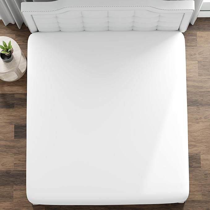 Fresh Ideas Waterproof Mattress Protector 100% Vinyl Hypoallergenic, California King, White