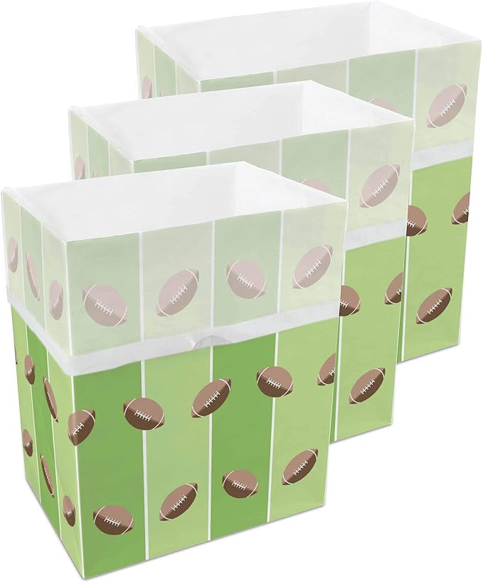 Clean Cubes 13 Gallon Disposable Pop-Up Trash Cans (3-Pack) with Fitted Bags – Foldable Garbage & Recycling Bins for Parties, Events & Kitchen (Tailgating, 17" H x 13.5" W x 10" D) by CleanCubes