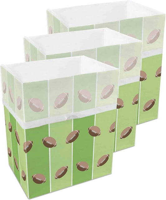 Clean Cubes 13 Gallon Disposable Pop-Up Trash Cans (3-Pack) with Fitted Bags – Foldable Garbage & Recycling Bins for Parties, Events & Kitchen (Tailgating, 17" H x 13.5" W x 10" D) by CleanCubes