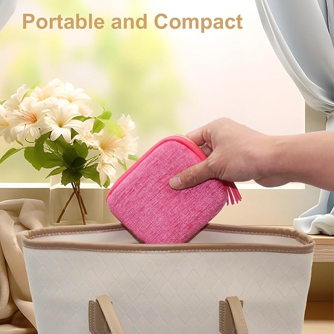 Small Travel Jewelry Case, Mini Jewelry Box, Purse Organizer Pouches for Travel and Everyday Jewelry Organizer Storage (Pink) - Image 3