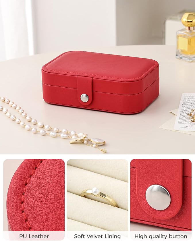 CASEGRACE Jewelry Box For Women Portable Travel Jewelry Case for Necklace Earring Rings Jewelry Holder Case Gift Box Girls - Image 6