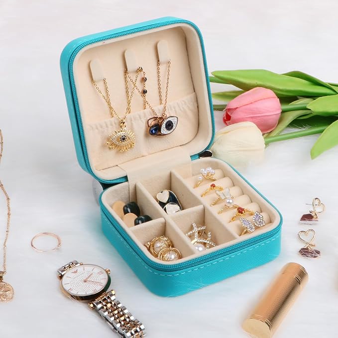 17Dec 6-Pack Small Travel Jewelry Case Organizer,Mini Travel Essentials for Women,Bridesmaid Gifts Birthday Gifts for Women,Small Jewelry Box for Girls 8-12 - Image 8
