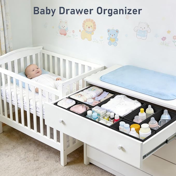 DIMJ Drawer Organizer Clothes Storage - 26 Pack Baby Dresser Organizer for Nursery, Foldable Closet Drawer Organizer Bins for Bedroom Organization, Fabric Storage Dividers for Socks, Underwears, Bras - Image 3