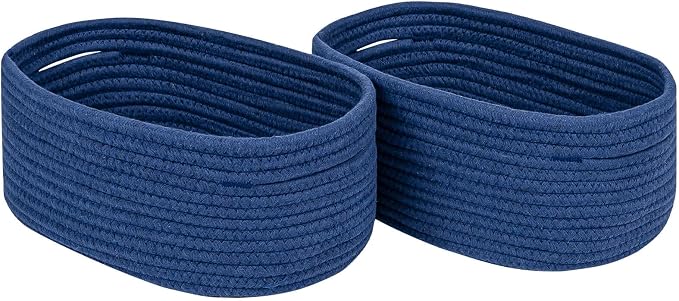CubesLand Storage Basket, Cotton Rope, Navy Blue, 2 Pack, Organizing/Storage, Closet, Shelves, Decorative by CubesLand