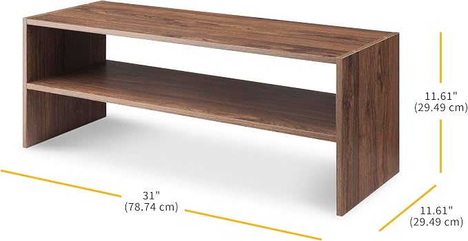 Whitmor Wood Stackable 2-Shelf Shoe Rack, Walnut, 31 inches - Image 3