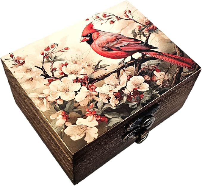 RK Collections Cardinal Trinket Box Small Jewelry Keepsake Box | Bird lovers Gift Idea, Animals Ornaments for Girls, Women, Gift Idea, for Home Décor (3CRS) by RK+Collections