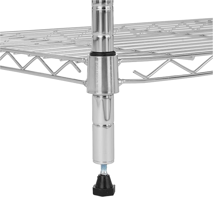 Amazon Basics 5-Shelf Tower Adjustable Storage Shelving Unit, Chrome, 16" x 16" x 54", 150 lbs Per Shelf | Tower, Adjustable - Image 5
