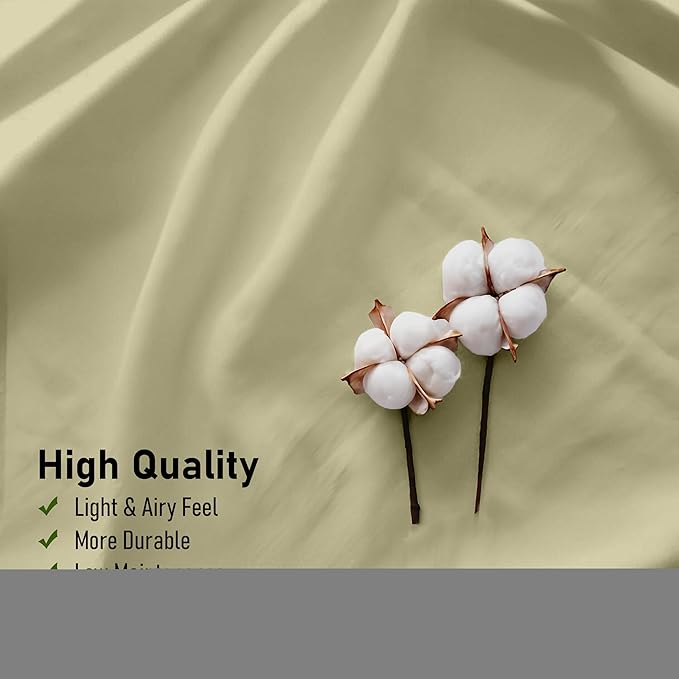RUVANTI 100% Cotton Sheets – Twin Size Percale Bedding, Cooling & Breathable, Durable with a Crisp, Soft & Comfortable Feel, 16" Deep Pocket, 3-Piece Set, Sage Green