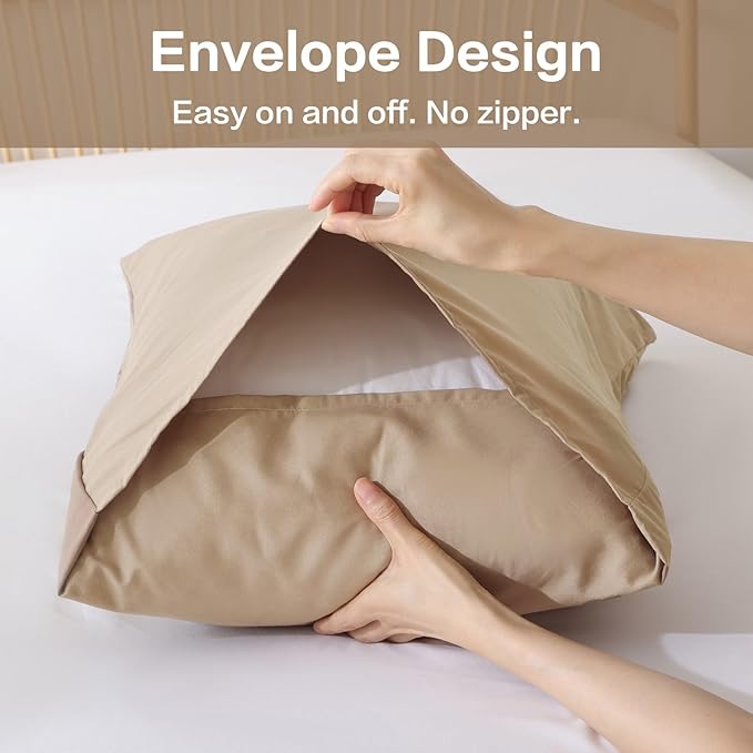 ROSGONIA Oversized King Comforter Taupe Brown, 3pcs(1 Boho Tan Comforter & 2 Pillowcases), Lightweight Oversized King Size Comforter Sets Soft Bedding