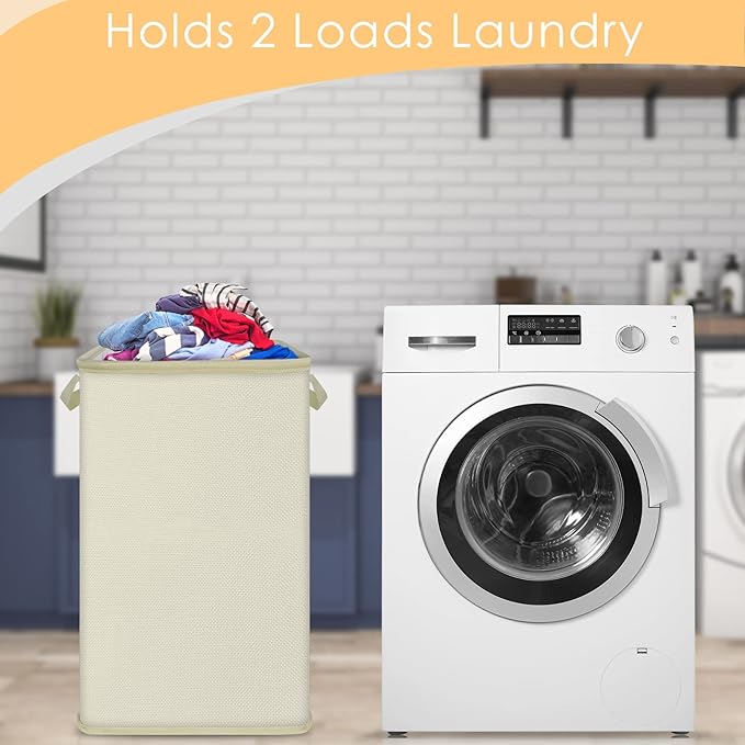 SNIGJAT Large Laundry Hamper, Tall Laundry Hamper with Sturdy Handles, Hampers for Laundry, Rectangular Dirty Clothes Hamper for Bedroom, Extra Large Laundry Basket for Clothes Toys, 80 L - Image 2