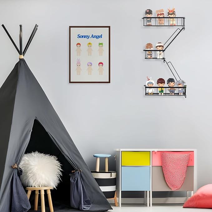 SweetSage Fire Escape Wall Shelf, Modern City Corner Wall Decorative Action Figure Metal Display with Mini Shelf, Black 2.5 Tier - Image 2