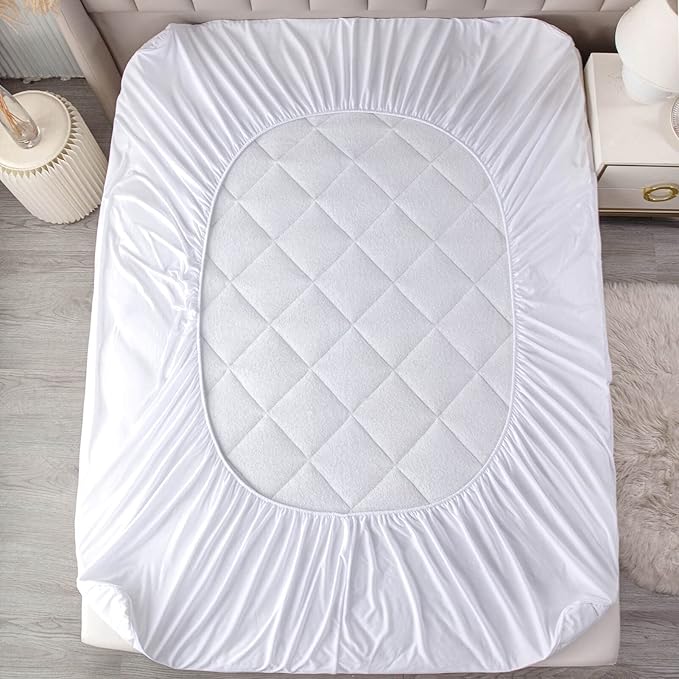 Kingnex 60x75 RV Short Queen Mattress Topper for Camper Bed Fluffy Matress Cover Quilted Fitted Mattress Pad with Deep Pocket