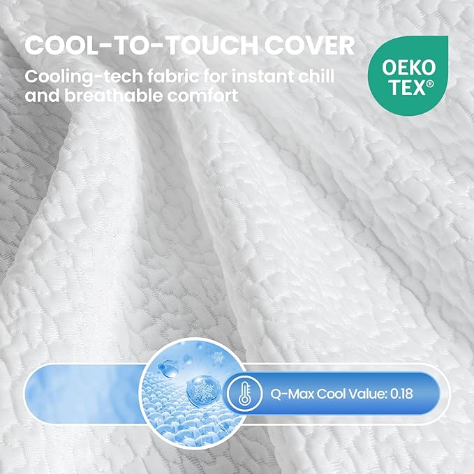 BedStory Cooling Mattress Topper Twin XL, 3 Inch Gel Infused Memory Foam Topper with Cool-to-Touch Removable Cover, Pressure Relief & Deep Refresh Sleep, CertiPUR-US Certified
