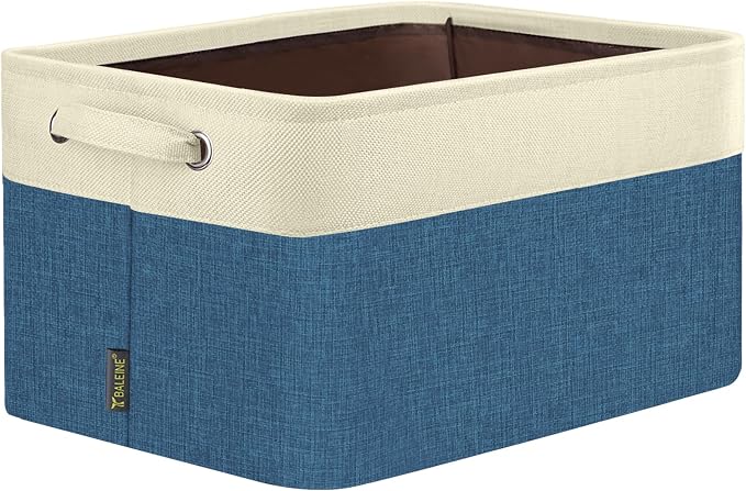 BALEINE 1 Pack Fabric Closet Storage Bins for Shelves, Linen Closet Organizers and Storage, Decorative Baskets for Organizing, Shelf, Clothes, Home, Office (Navy Blue, 17''x13''x10.5'') by BALEINE
